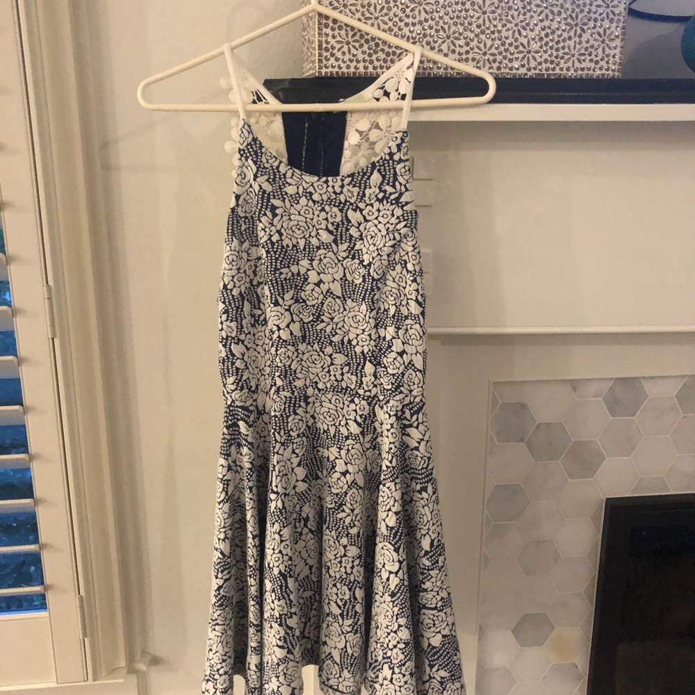 Olive tree - white and blue lace flower  dress